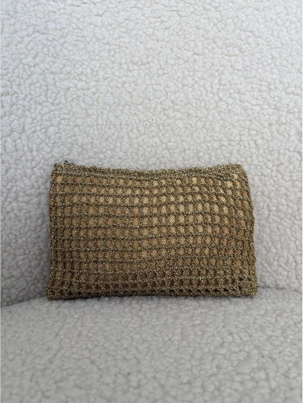 VINTAGE GOLD CROCHET POUCH